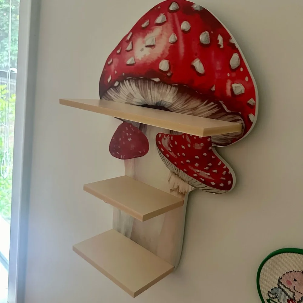 NEW Mushroom Shelf Retro Earthy Home Decor Nursery
